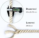 Nissary 20mm x 2m Cotton Rope Natural White Macrame Cord view 2
