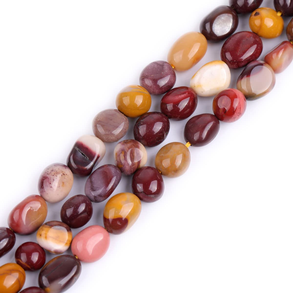 Sweet & Happy Girl's Store 6X8mm Freeform Potato Shape Gemstone Mookaite Jasper Beads Strand 15 Inch Jewellery Making Beads