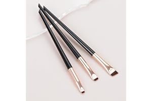 Blade Eyeliner Eyebrow Brush Portable Flat Fine Eye Liner Brow Contour Makeup Brushes Cosmetic Beauty Make Up Tool (Black-Gol