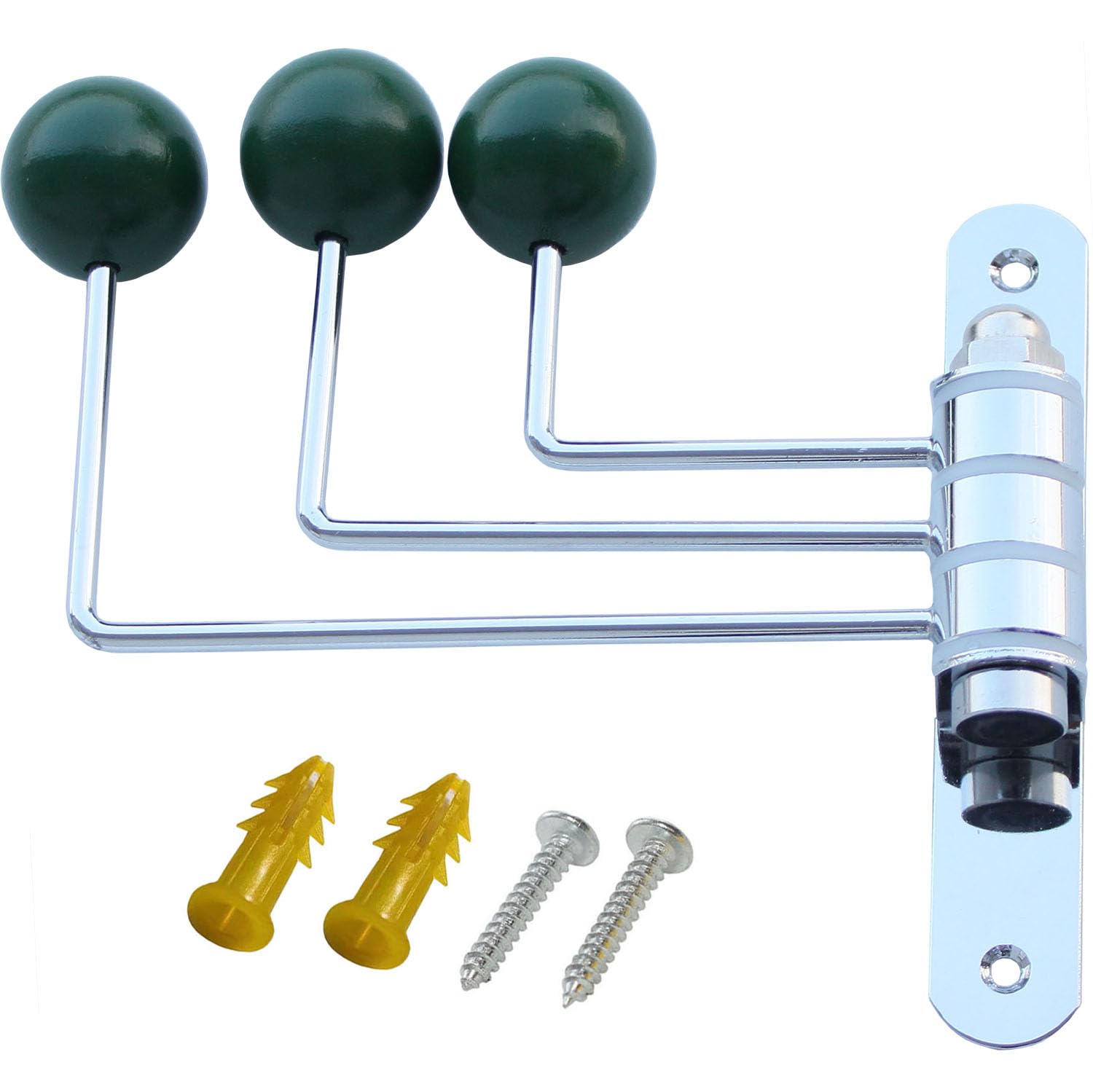 Photo 1 of Decorated Wall Hook Swivel Metal Coat Rack with Wood Decor Balls Cute Foldable Storage Hooks for Hanging Towel Women's Hair Ring Kids Hats Bags in Bathroom Kitchen Bedroom, Wall Mounted, Jasper