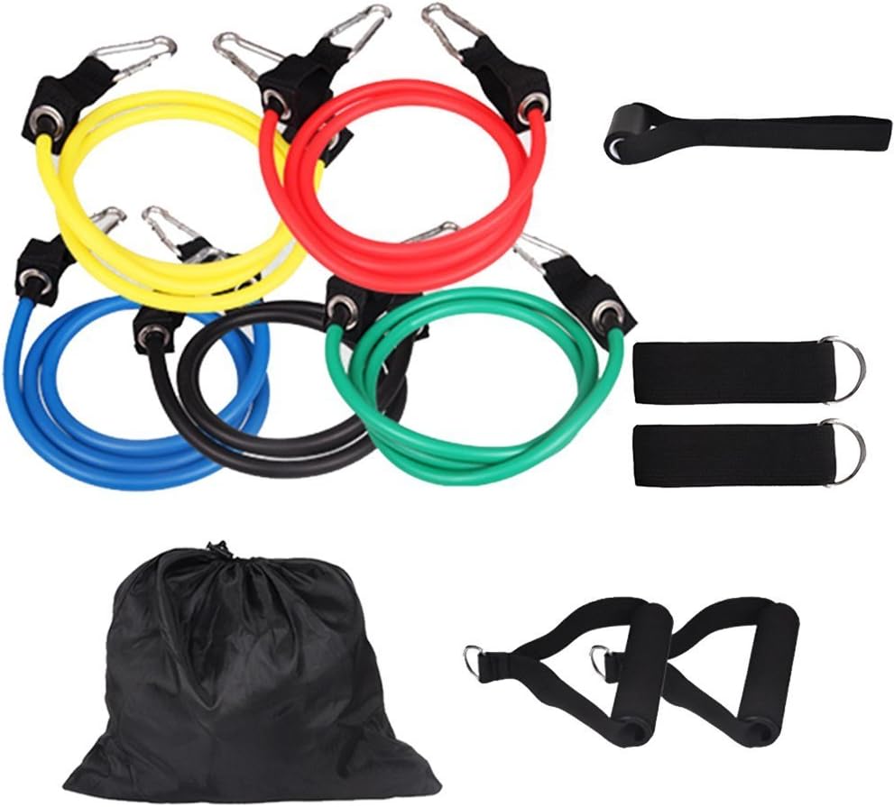 Meoro Resistance Band - Resistance Band Set with Door Anchor, Ankle Straps, Handles, for Fitness Workout & Physical Therapy, Stackable Up to 75 lbs