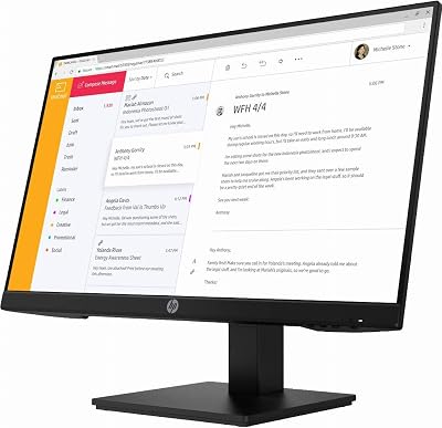 HP P24h G4 23.8" Full HD IPS Monitor Height Adjust Black - Business Productivity