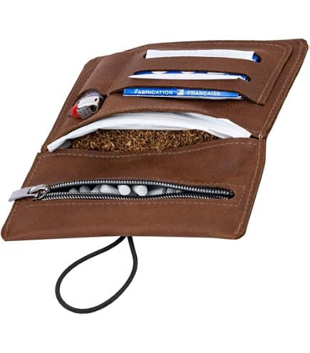 how much is tobacco pouch La Rocca Brown 5" Leather Roll-Up Tin Star B1G1 Regular Pipe