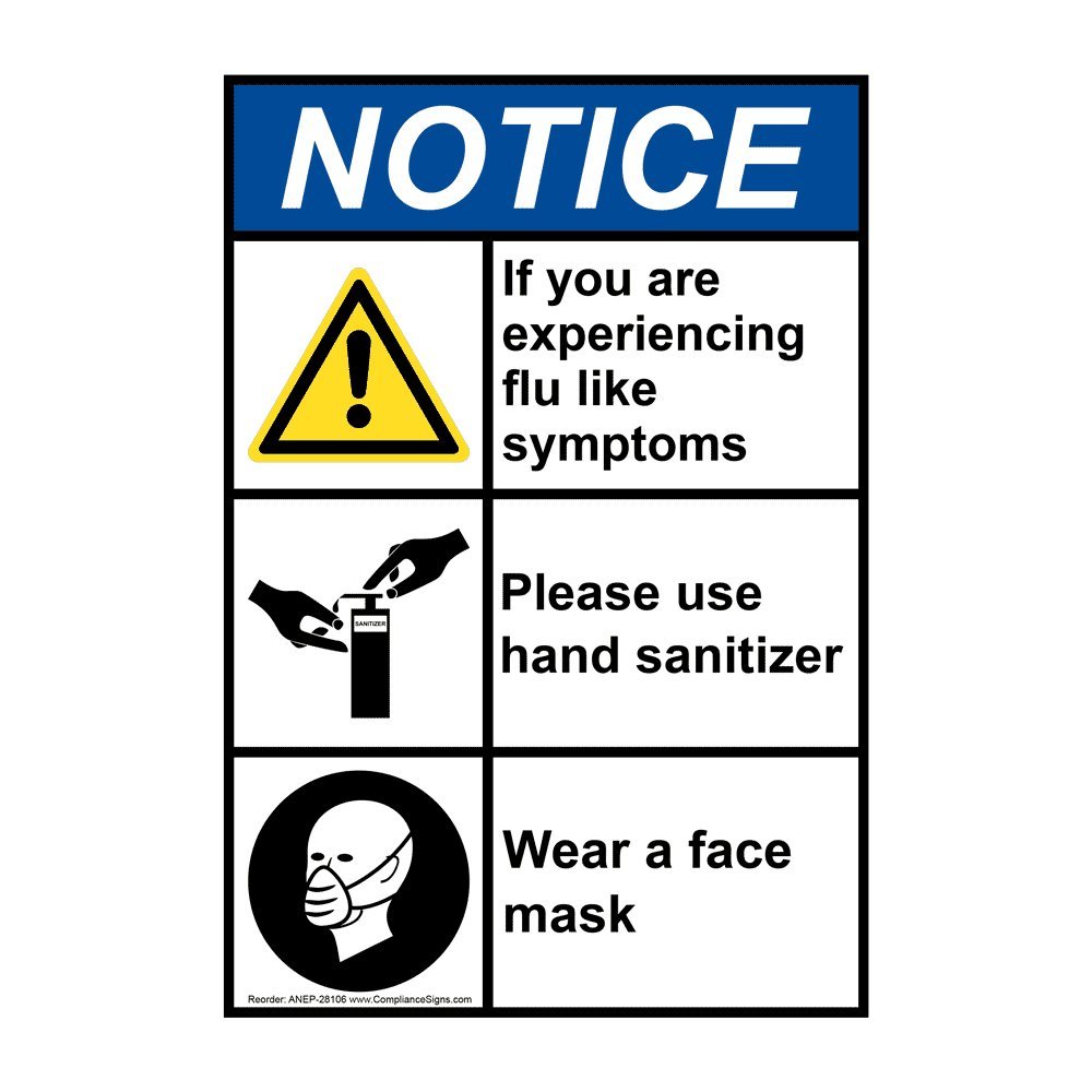 Please Wear Flu Mask Sign