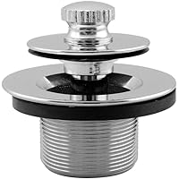 Westbrass 1-1/4" NPSM (1-5/8"-16 UNC-2A) Fine Thread Twist & Close Bath Drain Plug, Chrome, 79438CP-F