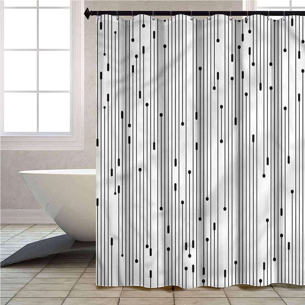 Shower Curtains Modern Art Minimalist Abstract Line with Hooks Bath