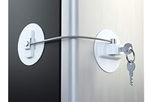 MUIN Highly Secured Refrigerator Lock with Key – Mini Refrigerator Door Lock for Children and Adults – Multi Functional Lock for Securing Fridge, Drawers and Health Products (White)