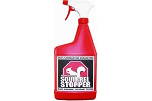 DEER STOPPER Squirrel Stopper Animal Repellent - Safe & Effective, All Natural Food Grade Ingredients; Repels Squirrels and Chipmunks; Ready to Use, 32 fl. oz. Trigger Spray Bottle