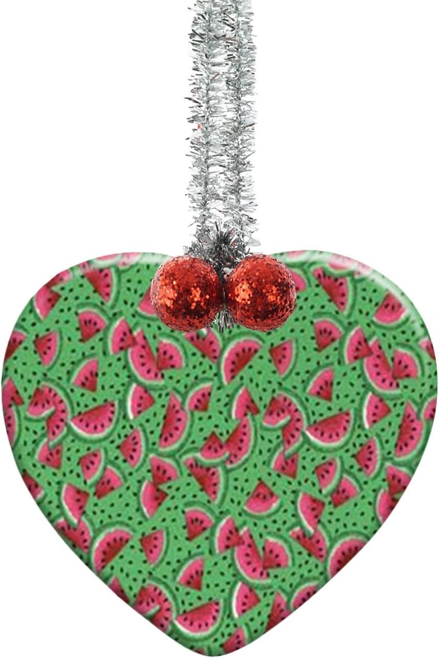 GDEE Custom Wild Watermelon Personalized Heart Porcelain Ornaments Christmas Ornaments Home Decoration