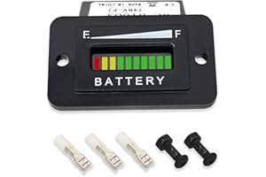KELEN 48V Battery Indicator, 48V Battery Meter, 48V Battery Fuel Gauge Indicator, 48V Battery Indicator, 48v Battery Gauge for Golf Cart Club Car EZGO Yamaha 48 Volt LED Battery Gauge Meter
