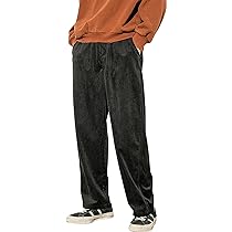 【MODERNIF】Lua corduroy banding sweatpants Gihuo Mens Corduroy Pants Elastic Waist Sweatpants Vintage