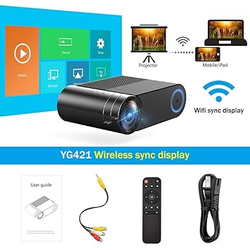 HD YG420 Mini LED 720P Proyector Native 1280x720 Portátil ...