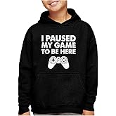 Tstars Funny Kids Gaming Apparel Hoodie Gifts for Gamers I Paused My Game to Be Here Hoodies