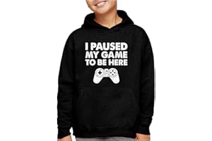 Tstars Funny Kids Gaming Apparel Hoodie Gifts for Gamers I Paused My Game to Be Here Hoodies