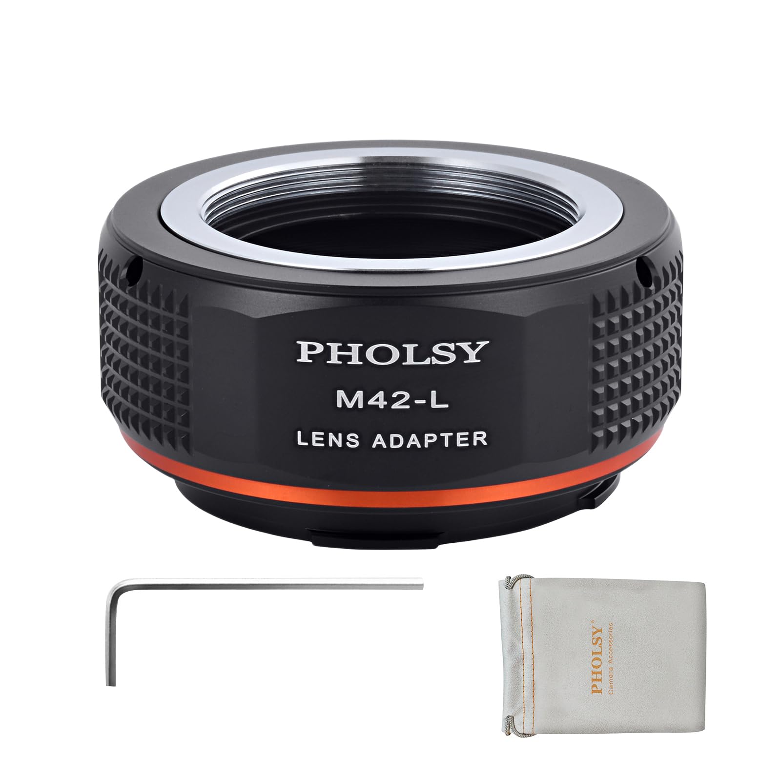 PHOLSY Lens Mount Adapter M42 to L Compatible with M42 42mm Screw Mount Lens to Leica L Mount Camera Body Compatible with Leica SL2, SL2-S, CL, TL2, Lumix S5, S1, BS1H, SIGMA fp, fp L