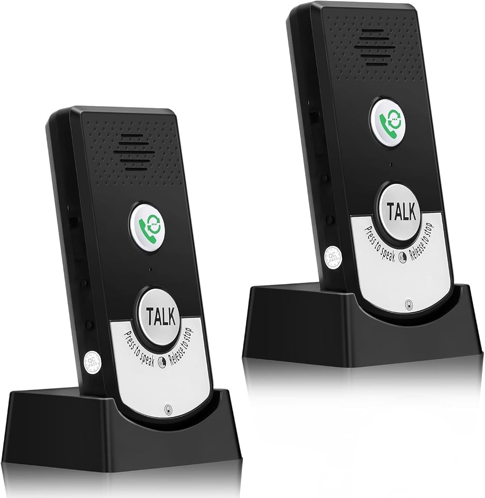 VINGVO Wireless Intercom 1000m Long Range Waterproof Doorbell System 2 Bases