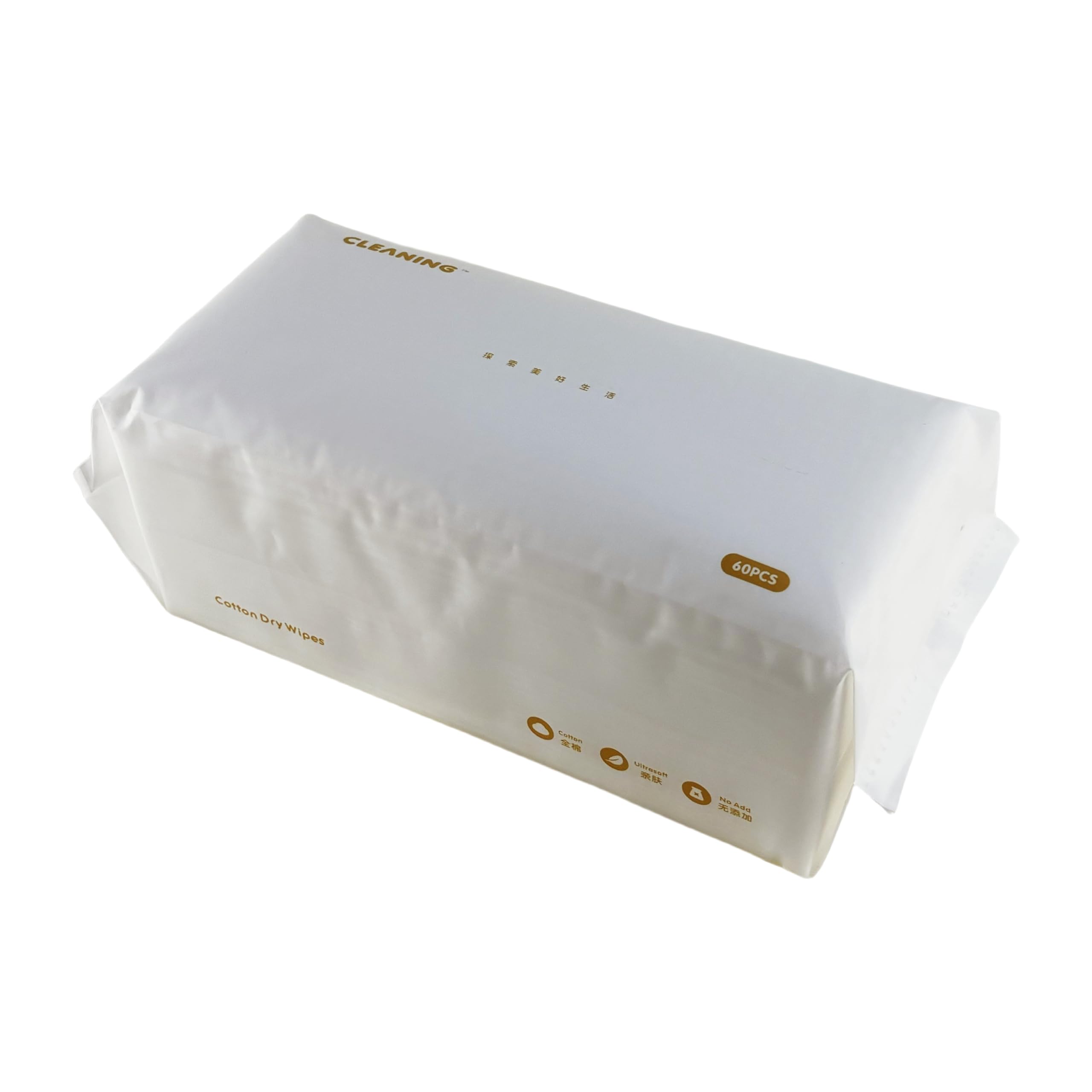 Disposable Face Towel, Cotton Dry Wipes, Clean Facial Towels for Sensitive Skin, Ultra Soft Clean Cloths, Multipurpose Wipes, Makeup Remover, Biodegradable, 60 Pcs, 1 Pack