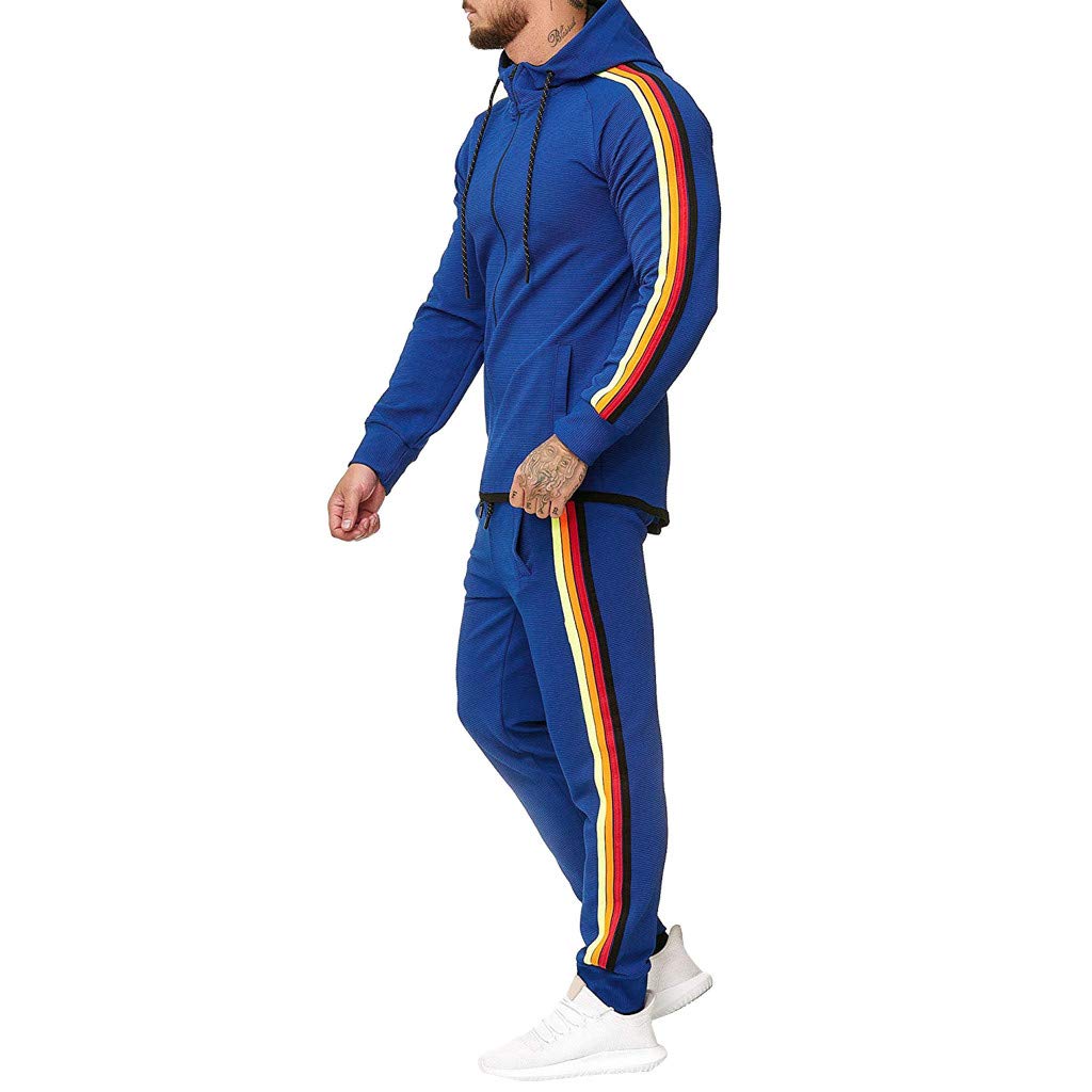 Set Performance Spyder Tuta Uomo 2 Pezzi - Felpa Con Zip E Pantaloni Jogger Sportivi Tuta Felpata Uomo - Foto 8