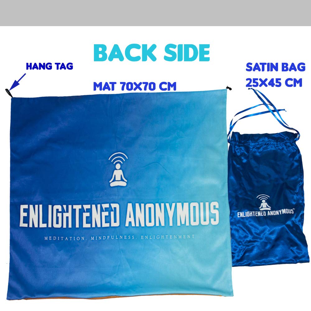 Footprints Decor-Premium Velvet Meditation Mat|Wall Art Tapestry Wall Hanging |Convertible Meditation Cushion Cover|Unique Meditation Gift for Men,Women|Dual Printed,Travel Yoga mat 70x70cm|Satin Bag