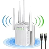 Best WiFi Extender WiFi Booster - 1200M Internet Booster with 10 Feet Ethernet Cable Covers Up to 4500 Sq ft and 50 Devices -