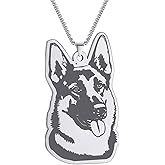 JczR.Y Puppy Dog Necklace - Husky Border Collie Dog Head for Women Men - Retro Wolf Head Animal Norse Viking Arrow Headed Amulet Jewelry