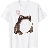 Grumpy Japanese Frog Cute Cottagecore Frogie T-Shirt