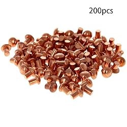 Aicosineg 200pcs 0.12" Length Copper Solid Rivets