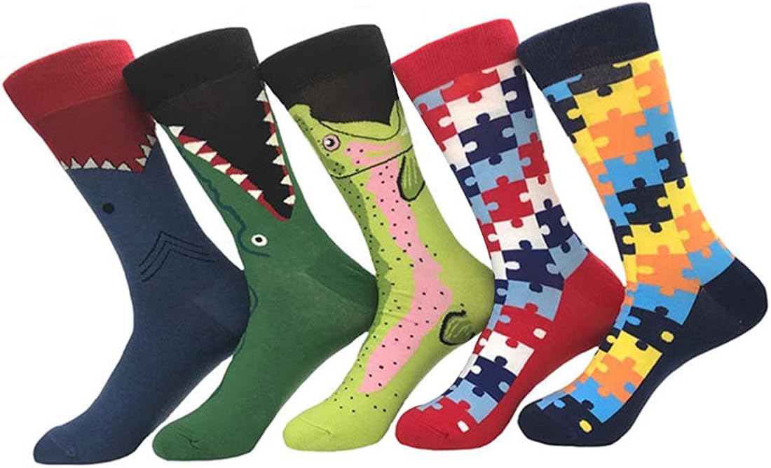 Durio Fun Socks for Men Socks Men Pack Funny Socks Dress Socks Cotton Funky Socks Crew Mens