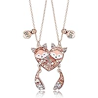 Best Friend Necklace Fox Necklace Bff Necklace for 2/3 Matching Friendship Necklace for 2 Girls Sister Birthday Christmas Gif