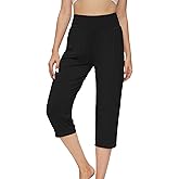 WiWi Viscose from Bamboo Women's Capri Pajama Pants Lounge Casual Bottoms Cute Capris S-XXL