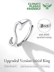 SILVERCUTE Initial Ring Sterling Silver Rings for