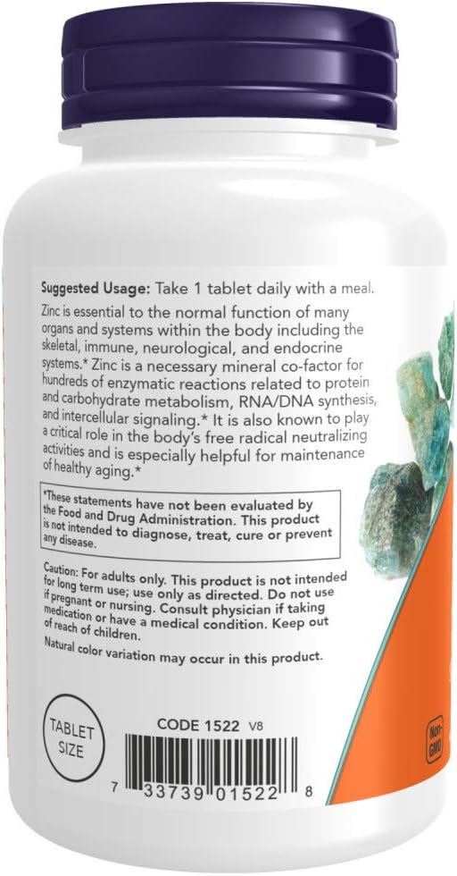 Now Foods Zinc Gluconate, White, Unflavored, 250 Count: Health & Personal Care
