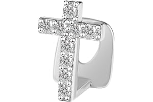 Diamond Grillz, Kucheed Bling Heart Cross Teeth Grills Cap, 18K Gold Plated Hip Hop Top Tooth Jewelry, Trendy CZ Dental Decoratio for Men Women, Shiny Rapper Costume Party Accessories