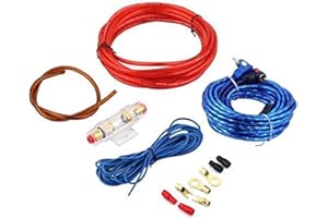 wemee 60 AMP Fuse Holder 8GA Power Cable Subwoofer Speaker Car Audio Wire Wiring Amplifier Power Cable Fuse Kit