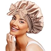 Galsangflower Double-Layer Satin Bonnet with Adjustable Tie - Double-Sided Hair Sleep Bonnet for Women and Curly Hair