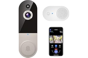 Guggre 1080P Smart Video Doorbell Camera with Chime, Intelligent AI Human Detection, Cloud Storage, Two-Way Audio, IR Night V