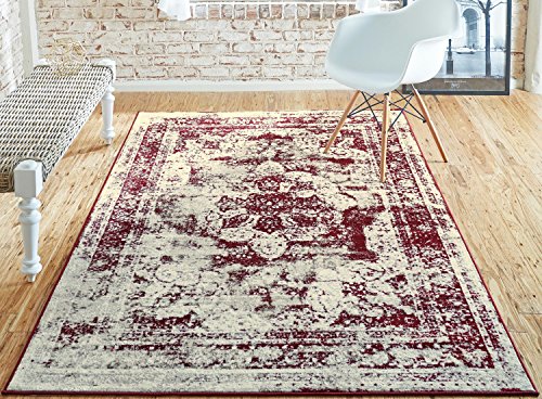 Unique Loom Sofia Collection Burgundy 8 x 10 Area Rug (8' x 10')