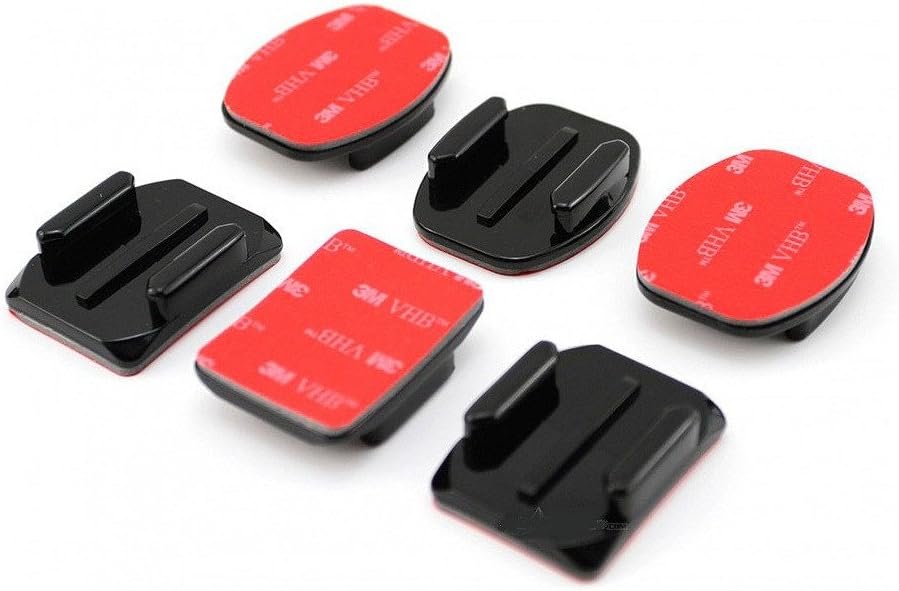 mobilegear 3 Flat 3 Curved Mounts with 3 m Helmet Adhesive Mount Pad for Action Cameras