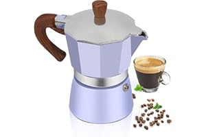 MOGRECHA Aluminum 6 Cup 300ml Moka Pot Express Coffee Maker Stovetop Espresso Colorful Coffeemaker Italian Classic Style Brewing Greca Cafe Mocha Machine for Cafeteras Lover Camping Travel and Home Use 10oz
