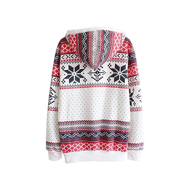 Kollmert Christmas Hooded Tops Women Snowflake Print Sweatshirt Pullover Plus Size - Image 3