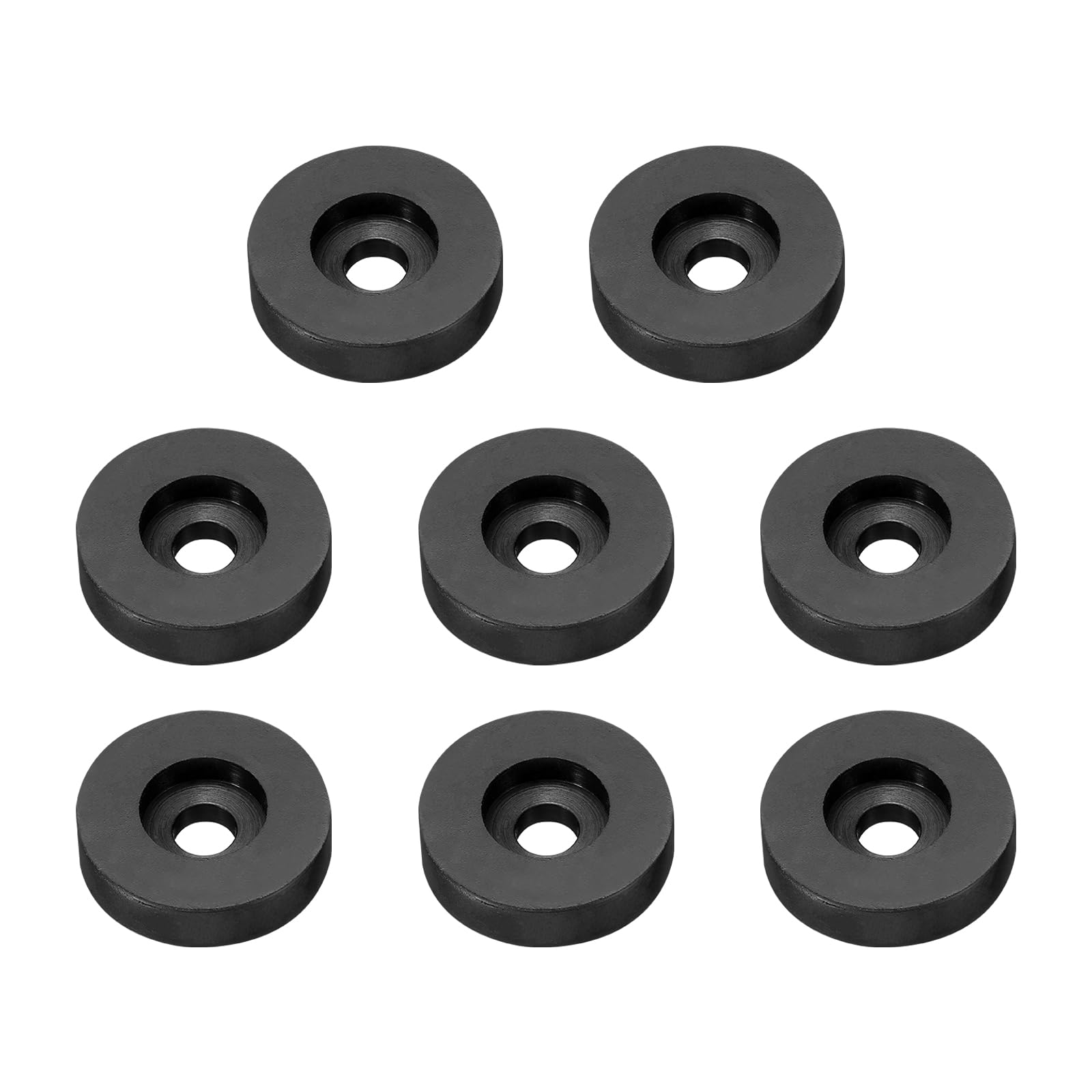 PATIKIL Rubber Spacer, 8 Pcs Rubber Anti Vibration Foot Pad Bumper 1.6" OD 0.4" ID Count Sink Hole Washer Round Neoprene Bushings Spacer for Air Compressor Machinery Generator Car, Black