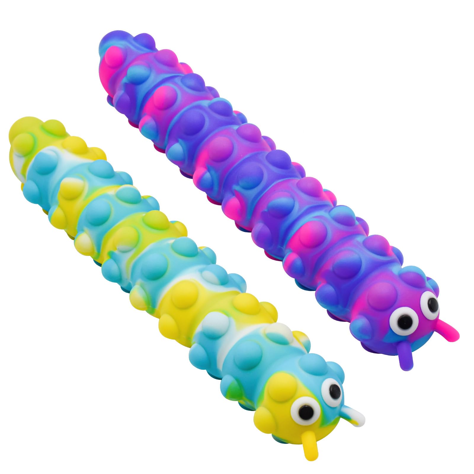 Photo 1 of MEIEST 2PCS Pop Bubble Ball Sensory Fidget Toys, 3D Fidget Slug Toy with Light-Up, Silicone Stress Relief Sucker Hand Toys, Office Desk Anti-Anxiety Stretchy Toy for Adults & Kids