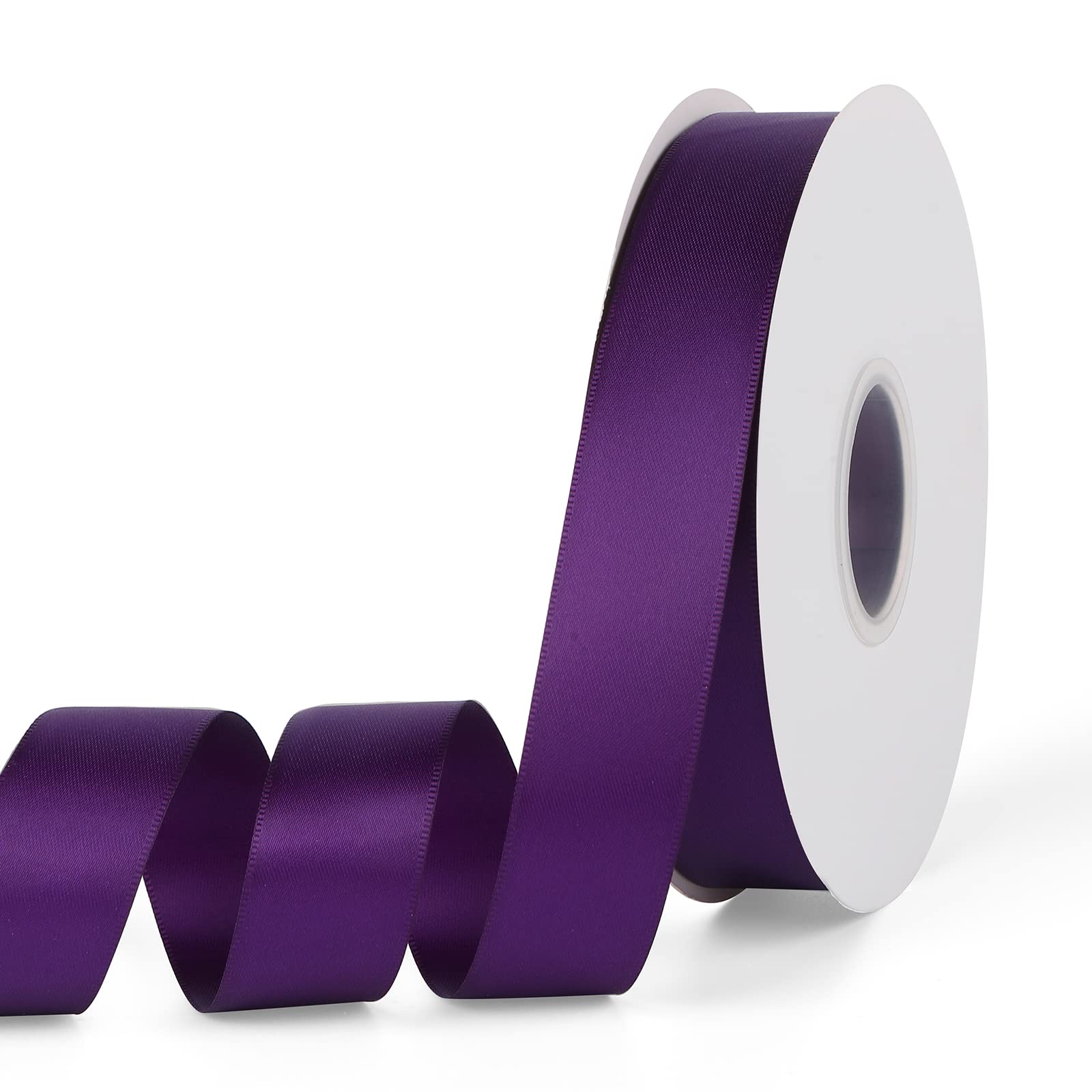 Photo 1 of YBLANDEG Satin Ribbon Solid Color Purple 1 inch X 50 Yards,Double Faced Polyester Fabric Ribbon for Gifts Wrapping, Wedding, Party, Hair, Crafts, Bows, DIY Decor Ornaments