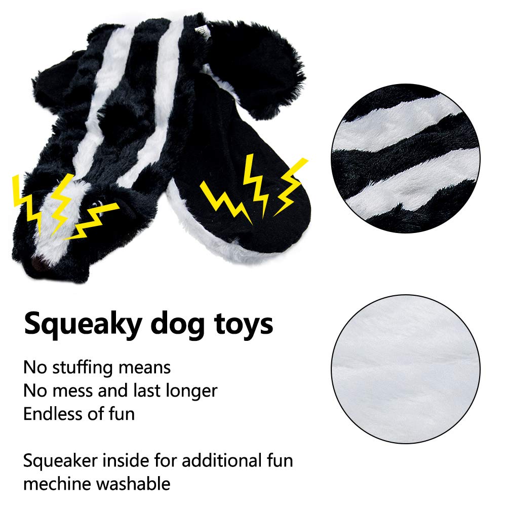 ATDAWN Squeaky Dog Toy, Unstuffed Dog Chew Toy, Value Pack 5 Plush Animal Dog Toy Set