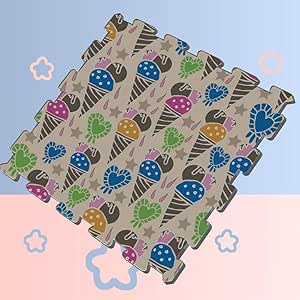 XJIXIANG Ice Cream Summer Pattern Azulejos de Piso de Espuma Baldosas