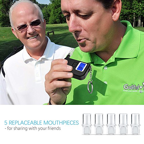 image for Homasy Breathalyzer, Portable Keyring Breath Alcohol Tester, Mini KeyC