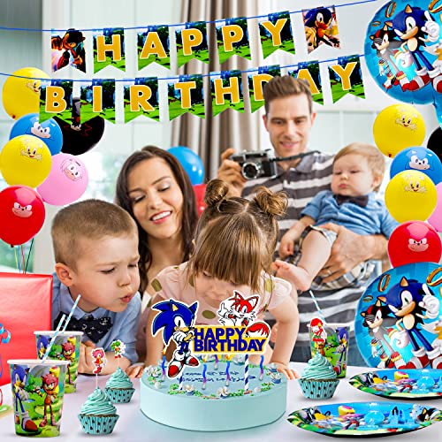 Sonic Birthday Party Supplies 192 pcs Sonic The Hedgehog Party