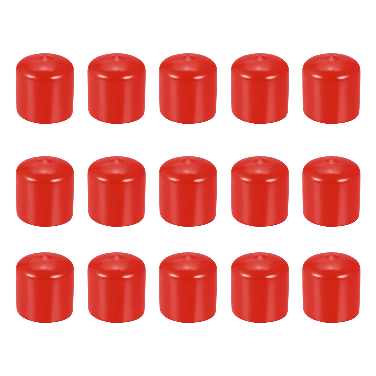 DMiotech 15 Pack 30mm ID Red Screw Thread Protectors Rubber End Caps Bolt Covers for Screw Bolt Furniture Pipe