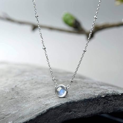 Moonstone Natürliche Mondstein Anhänger Weibliche Halskette S925 Silber Japanischen und Koreanischen Kleine Frische Einfache 