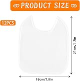 ALAHUGYEF Baby White Bibs 12 Pcs Waterproof Cotton Dribble Teething Feeding view 2